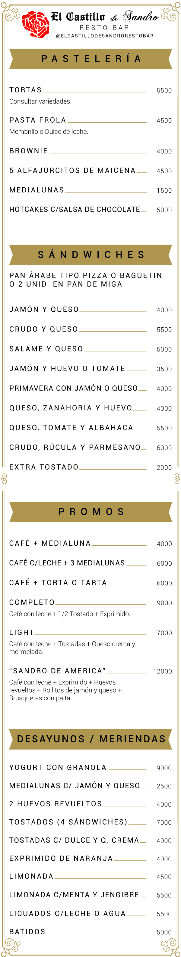 Pasteleria, desayunos y meriendas